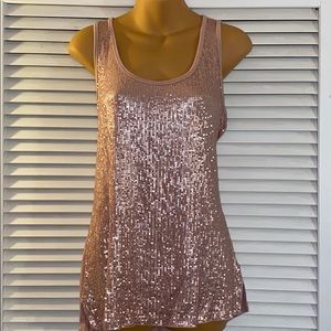Maurices pink sequins tank top